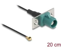 Delock Antennenkabel FAKRA Z Stecker zu MHF® I Stecker 1,13 - 20 cm 2 vorgestanzte Löcher