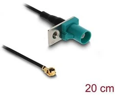 Delock Antennenkabel FAKRA Z Stecker zu MHF® I Stecker 1,13 - 20 cm 2 vorgestanztes Loch