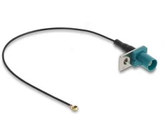 Delock Antennenkabel FAKRA Z Stecker zu MHF® I Stecker 1,13 - 20 cm 2 vorgestanztes Loch
