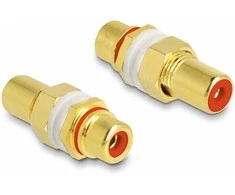Delock Audio Adapteris Cinch Buchse zu Buchse zum Einbau, Farbring raudona