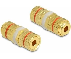 Delock Audio Adapteris Polklemme zu Polklemme zum Einbau, Farbring raudona