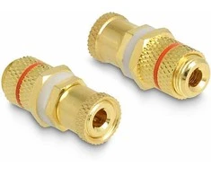 Delock Audio Adapteris Polklemme zu Polklemme zum Einbau, Farbring raudona
