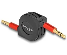 Delock Audio Aufrollkabel 3,5 mm 3 Pin Klinkenstecker zu Klinkenstecker 90 cm