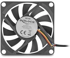 Delock Axiallüfter 12 V DC, 70 x 70 x 10 mm juodas