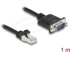 Delock CAN Bus Kabelis RJ45 Stecker zu D-Sub 9 Pin Stecker mit Muttern Cat.5e STP 1 m