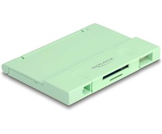 Delock Card Reader USB 5 Gbps USB Type-C™ / Typ-A für SD und Micro SD Speicherkarten mit praktischem Speicherkarten Dėklas - mint