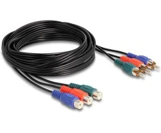 Delock Cinch RGB Verlängerungskabel 3 x Stecker zu 3 x Buchse 3 m