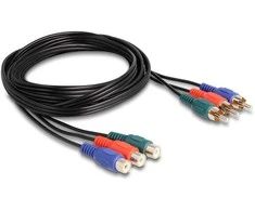 Delock Cinch RGB Verlängerungskabel 3 x Stecker zu 3 x Buchse 1 m