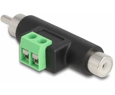 Delock Cinch Stecker und Cinch Buchse zu 2 Pin Terminalblock Adapteris