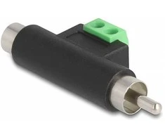 Delock Cinch Stecker und Cinch Buchse zu 2 Pin Terminalblock Adapteris