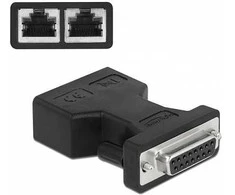 Delock D-Sub 15 Pin Buchse zu 2 x RJ45 Buchse AUI (Attachment Unit Interface) Adapteris