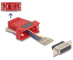 Delock D-Sub 15 Pin Buchse zu RJ12 Buchse Montagesatz raudona