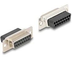 Delock D-Sub 15 Pin Buchse zu RJ12 Buchse Montagesatz blau