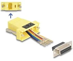 Delock D-Sub 15 Pin Buchse zu RJ45 Buchse Montagesatz gelb