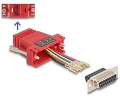 Delock D-Sub 15 Pin Buchse zu RJ45 Buchse Montagesatz raudona