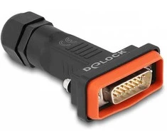 Delock D-Sub 15 Pin Stecker mit Gehäuse IP67 wasserfest