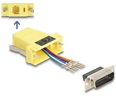 Delock D-Sub 15 Pin Stecker zu RJ12 Buchse Montagesatz gelb