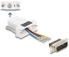 Delock D-Sub 15 Pin Stecker zu RJ12 Buchse Montagesatz baltas