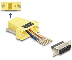 Delock D-Sub 15 Pin Stecker zu RJ45 Buchse Montagesatz gelb