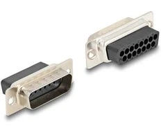 Delock D-Sub 15 Pin Stecker zu RJ45 Buchse Montagesatz gelb