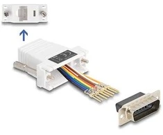 Delock D-Sub 15 Pin Stecker zu RJ45 Buchse Montagesatz baltas