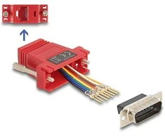 Delock D-Sub 15 Pin Stecker zu RJ45 Buchse Montagesatz raudona