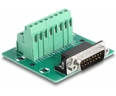 Delock D-Sub 15 Pin Stecker zu Terminalblock für Hutschiene