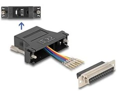 Delock D-Sub 25 Pin Buchse zu RJ12 Buchse Montagesatz juodas