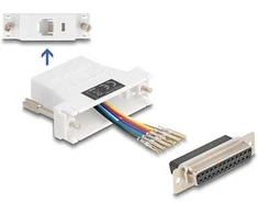 Delock D-Sub 25 Pin Buchse zu RJ12 Buchse Montagesatz baltas