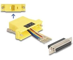 Delock D-Sub 25 Pin Buchse zu RJ45 Buchse Montagesatz gelb