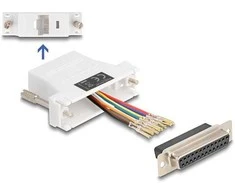 Delock D-Sub 25 Pin Buchse zu RJ45 Buchse Montagesatz baltas
