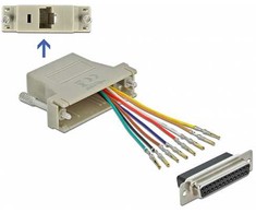 Delock D-Sub 25 kontaktų lizdas į RJ45 lizdą montavimo komplektas juodos spalvos