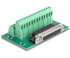 Delock D-Sub 25 Pin Buchse zu Terminalblock für Hutschiene