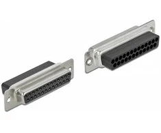 Delock D-Sub 25 Pin Crimp Buchse zu 2 x RJ45 Buchse mit Montagesatz beige