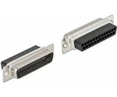 Delock D-Sub 25 Pin Crimp Stecker zu 2 x RJ45 Buchse mit Montagesatz beige