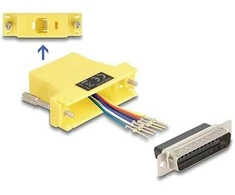 Delock D-Sub 25 Pin Stecker zu RJ12 Buchse Montagesatz gelb