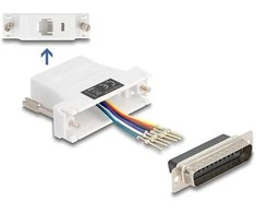 Delock D-Sub 25 Pin Stecker zu RJ12 Buchse Montagesatz baltas