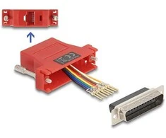 Delock D-Sub 25 Pin Stecker zu RJ45 Buchse Montagesatz raudona