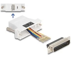 Delock D-Sub 25 Pin Stecker zu RJ45 Buchse Montagesatz baltas