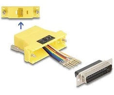 Delock D-Sub 25 Pin Stecker zu RJ45 Buchse Montagesatz gelb