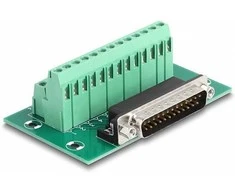 Delock D-Sub 25 Pin Stecker zu Terminalblock für Hutschiene
