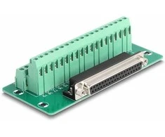 Delock D-Sub 37 Pin Buchse zu Terminalblock für Hutschiene