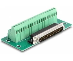Delock D-Sub 37 Pin Stecker zu Terminalblock für Hutschiene