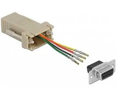 Delock D-Sub 9 Pin Buchse zu RJ11/RJ14 6P/4C Buchse Montagesatz