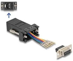 Delock D-Sub 9 Pin Buchse zu RJ12 Buchse Montagesatz juodas