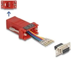 Delock D-Sub 9 Pin Buchse zu RJ12 Buchse Montagesatz raudona