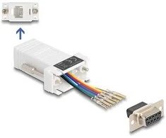 Delock D-Sub 9 Pin Buchse zu RJ12 Buchse Montagesatz baltas