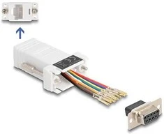 Delock D-Sub 9 Pin Buchse zu RJ45 Buchse Montagesatz baltas