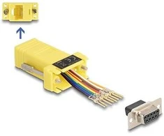 Delock D-Sub 9 Pin Buchse zu RJ45 Buchse Montagesatz gelb