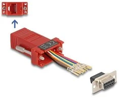 Delock D-Sub 9 Pin Buchse zu RJ45 Buchse Montagesatz raudona